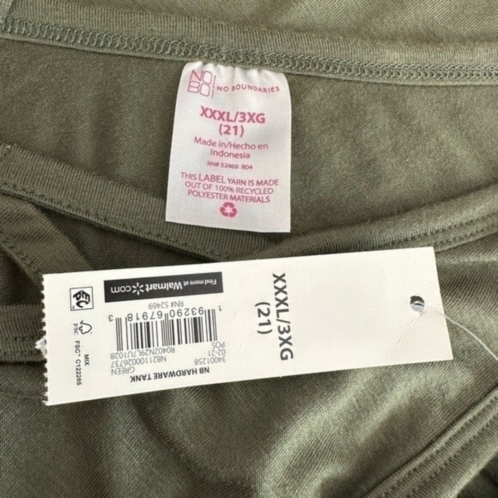 NO BOUNDARIES Womens Tank Top XXXL Green V Neck Ring Accent Rayon Stretch NWT - Picture 9 of 9